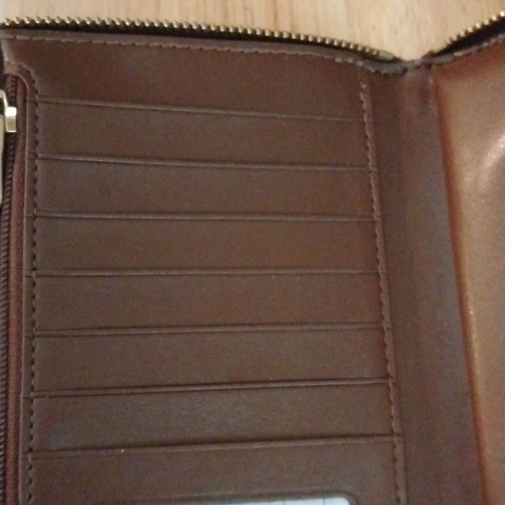 Coach Ladies Zip Around Wallet Wrist Strap Beige - Picture 5 of 6